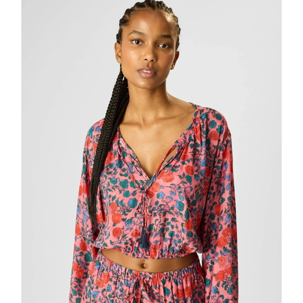 Natalie Martin Amelia Top Pink Floral Size Extra Small